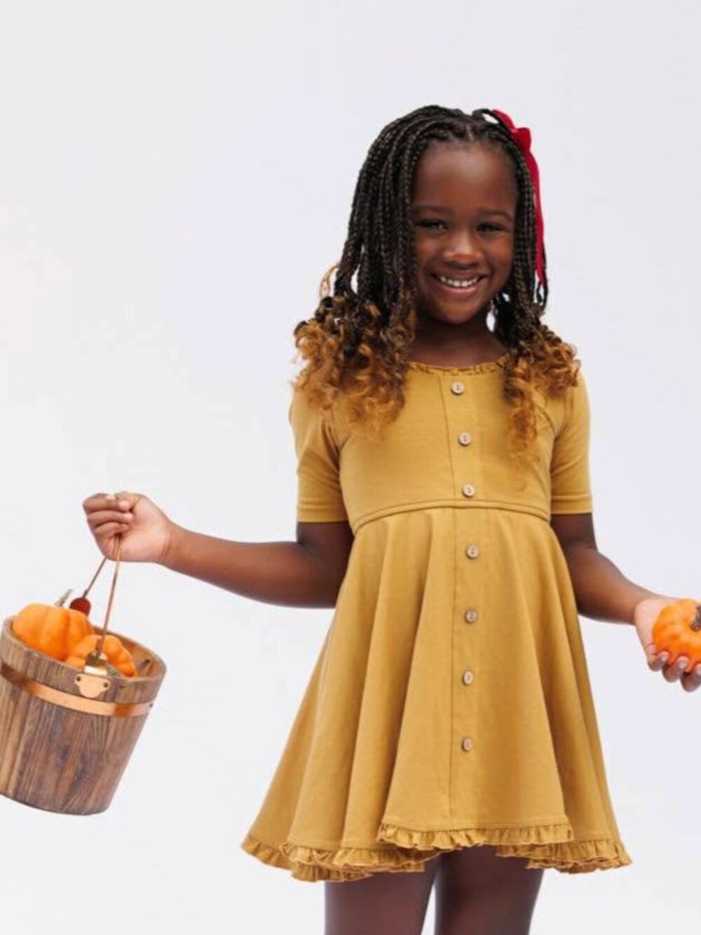 Well Dressed Wolf Basics Library Warm Butter scotch Kids Dress size 8y NWT